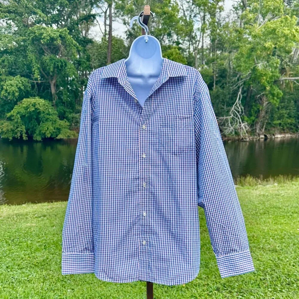 Banana Republic Lot of 2 Men's Long Sleeve Plaid Button Down Shirts Size Large